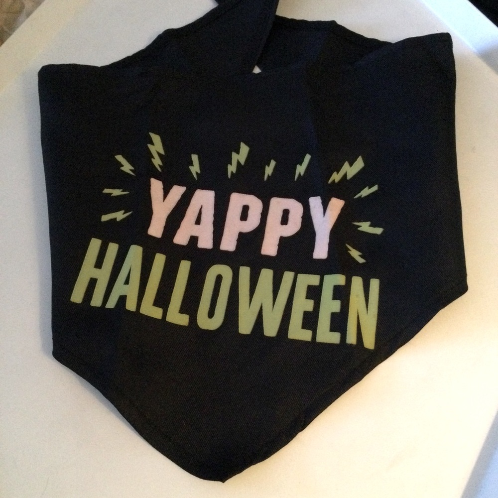 HOTEL DOGGY BANDANA YAPPY HALLOWEEN BLACK SIZE M/L NWOT